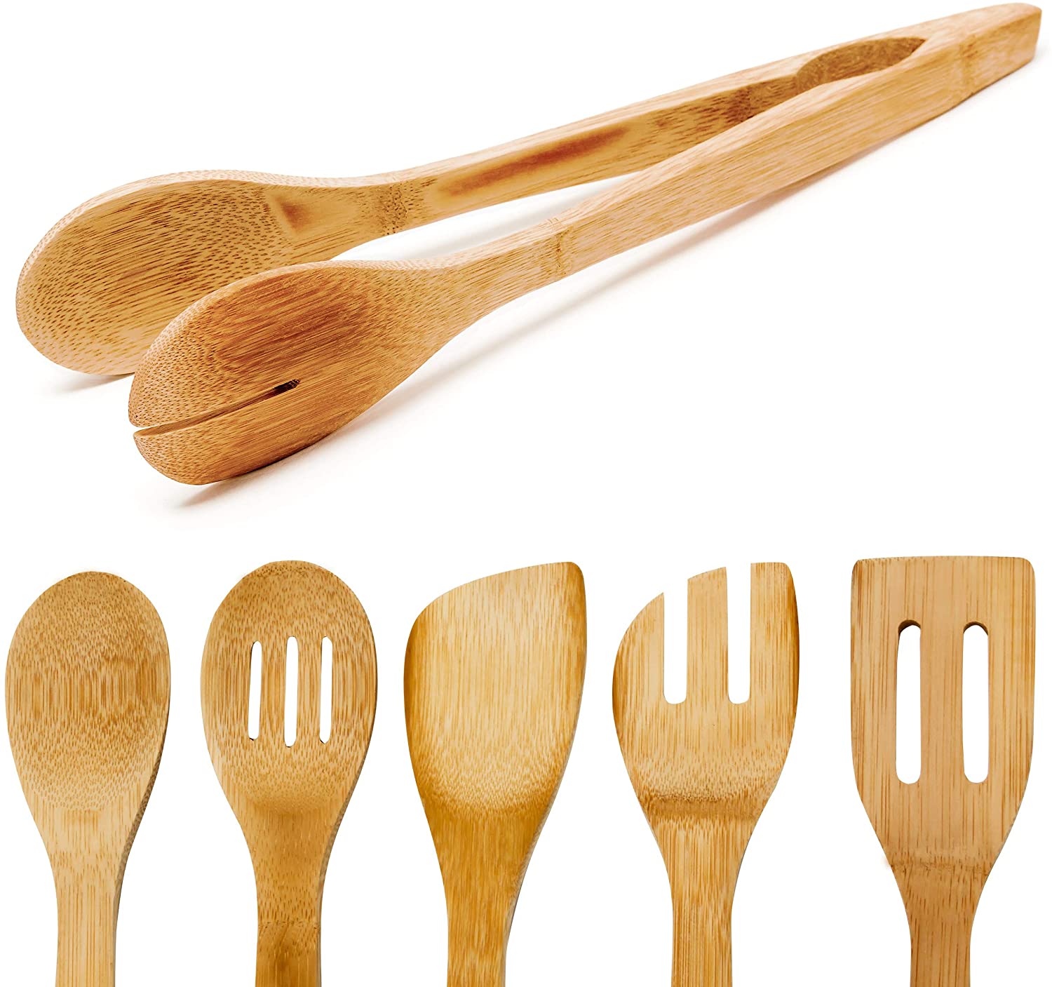 Relaxdays Σετ με Ξύλινα Κουζινικά Σκεύη - 6 Τεμάχια - Natural - 4052025188795