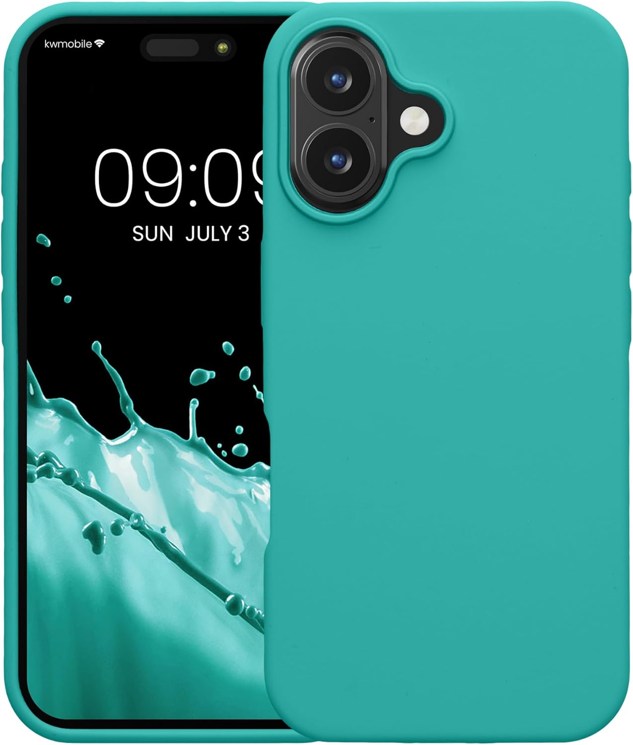 KW iPhone 16 Θήκη Σιλικόνης Rubberized TPU - Turquoise