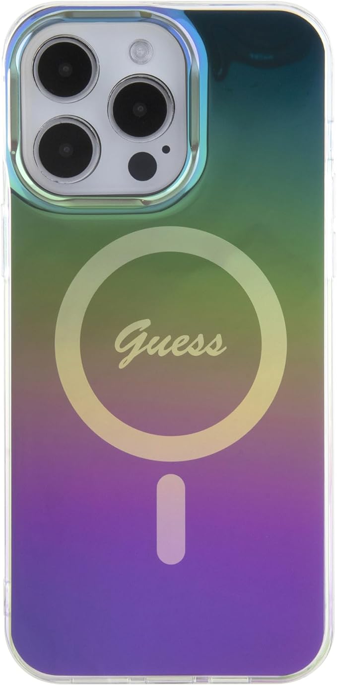 Guess iPhone 15 Pro IML Iridescent MagSafe Σκληρή Θήκη με Πλαίσιο Σιλικόνης και MagSafe - Rainbow - GUHMP15LHITSK
