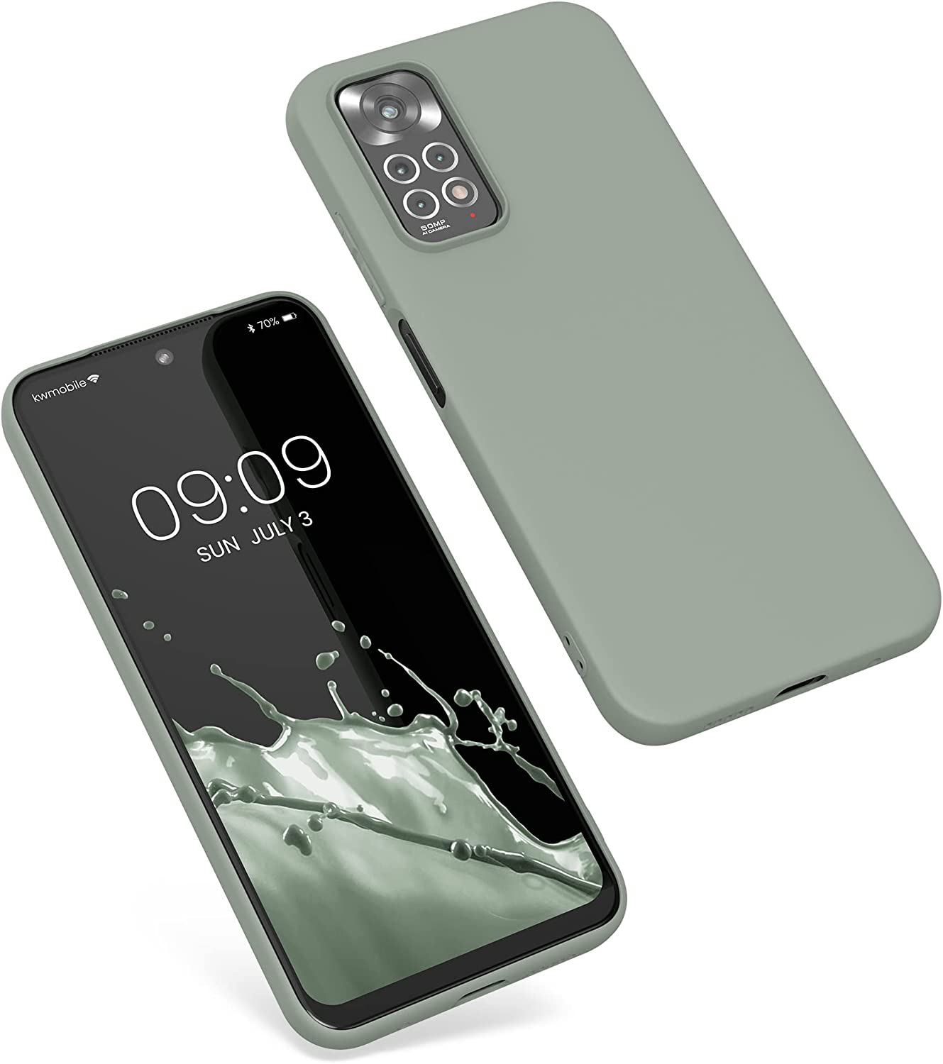 KW Xiaomi Redmi Note 11 / Redmi Note 11S Θήκη Σιλικόνης TPU - Grey Green - 57368.172