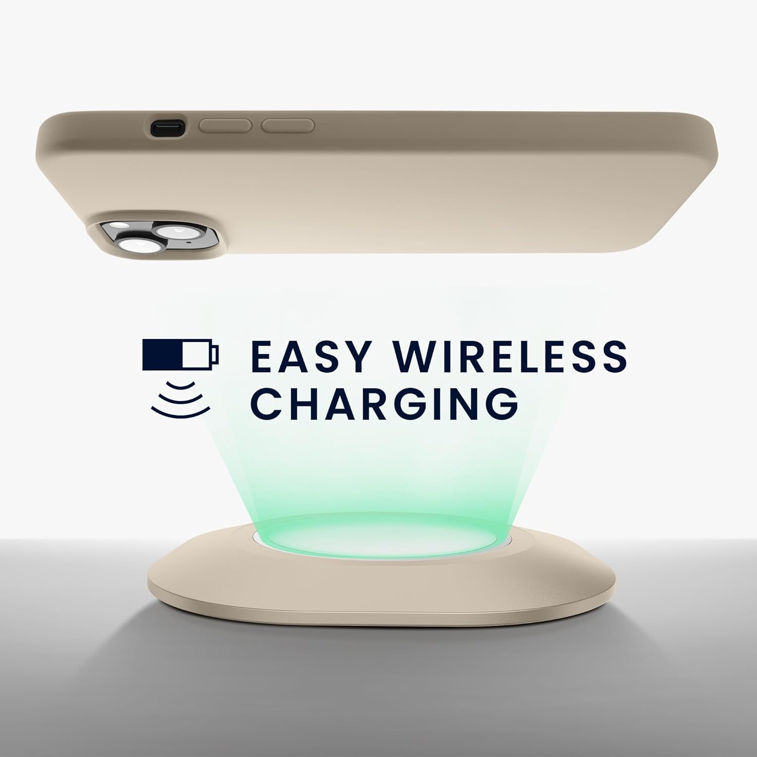 KW iPhone 15 Plus Θήκη Σιλικόνης Rubberized TPU - Cream - 61954.16