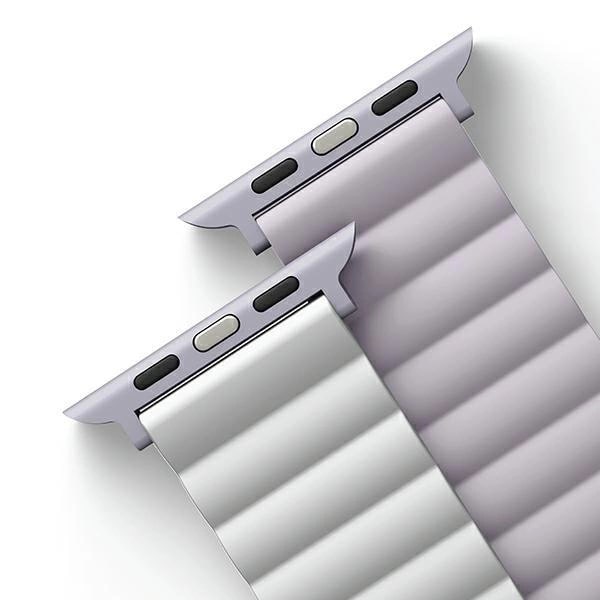 Uniq Λουράκι Apple Watch 2 / 3 / 4 / 5 / 6 / 7 / 8 / 9 / SE - 38 / 40 / 41 mm Revix Μαγνητικό Σιλικόνης Διπλής Όψης - Lilac / White