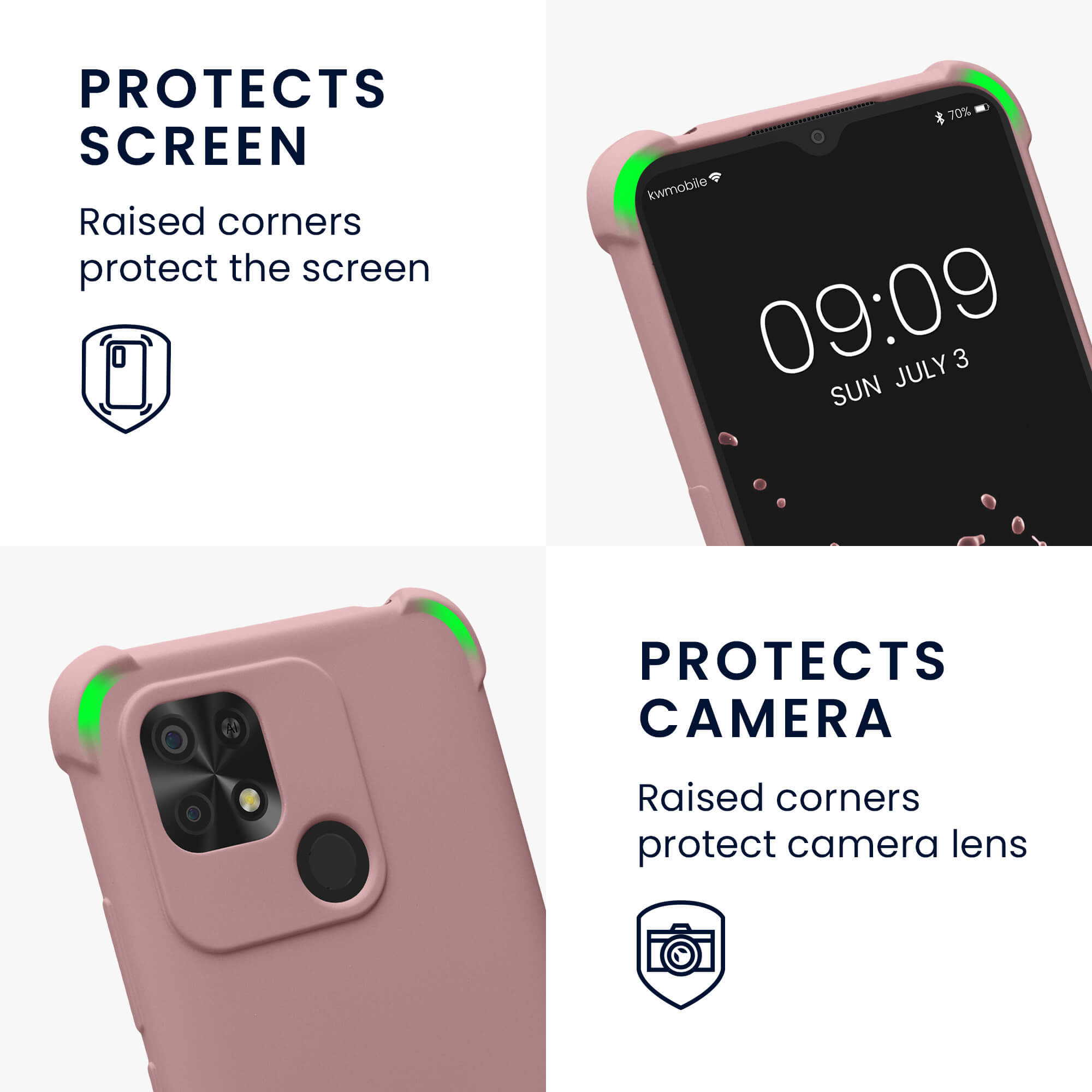 KW Xiaomi Redmi 10C Θήκη Σιλικόνης TPU με Λουράκι - Mother of Pearl - 59233.154