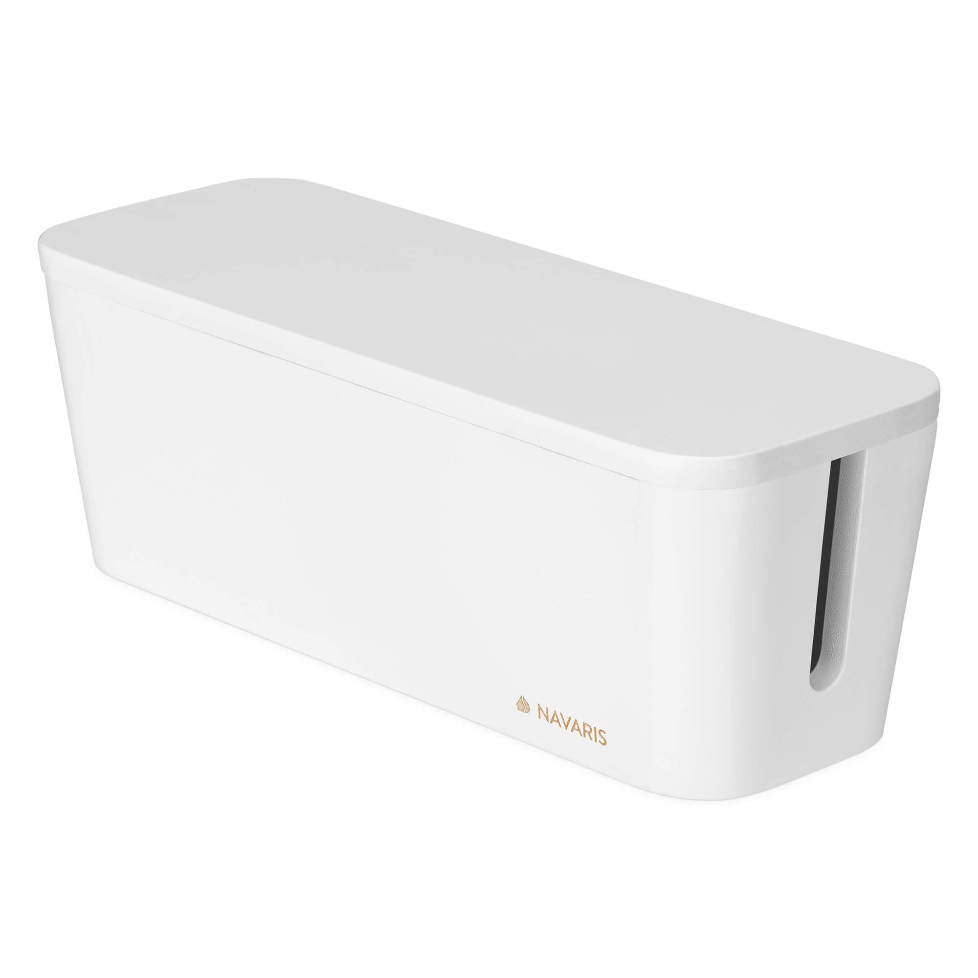 Navaris Ξύλινο Κουτί Οργάνωσης Καλωδίων με Καπάκι - White - 52804.02