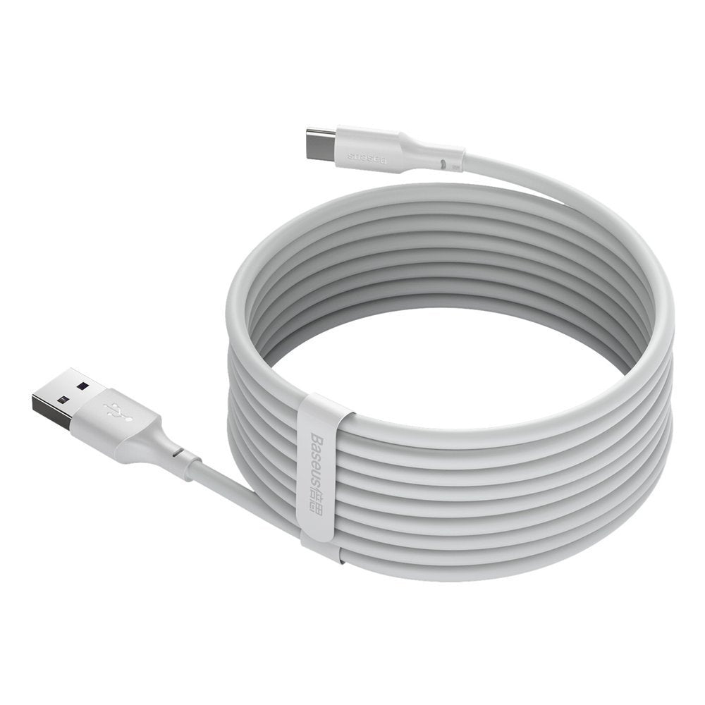 Baseus Simple Wisdom Cable Type-C 5A 40W - Καλώδιο Γρήγορης Φόρτισης Type-C 1,5M - 2 Τεμάχια - White - TZCATZJ-02