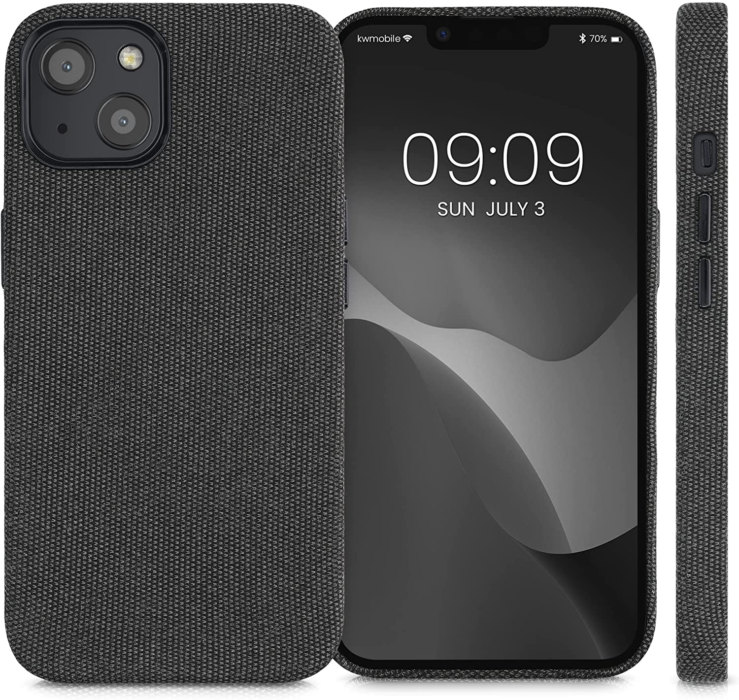 KW iPhone 13 Θήκη Σιλικόνης TPU Canvas - Dark Grey - 56771.19