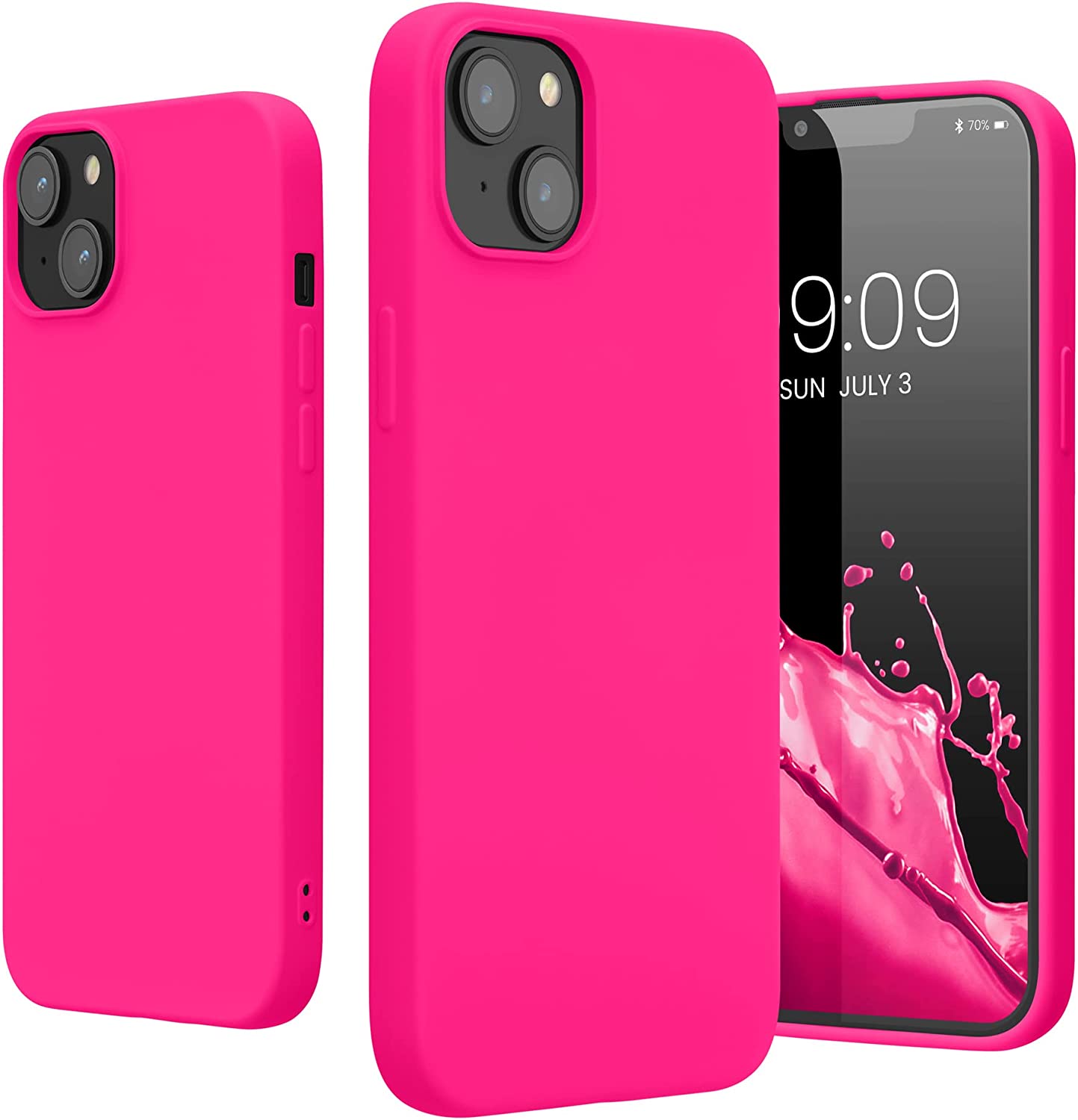 KW iPhone 14 Plus Θήκη Σιλικόνης Rubberized TPU - Neon Pink - 59080.77