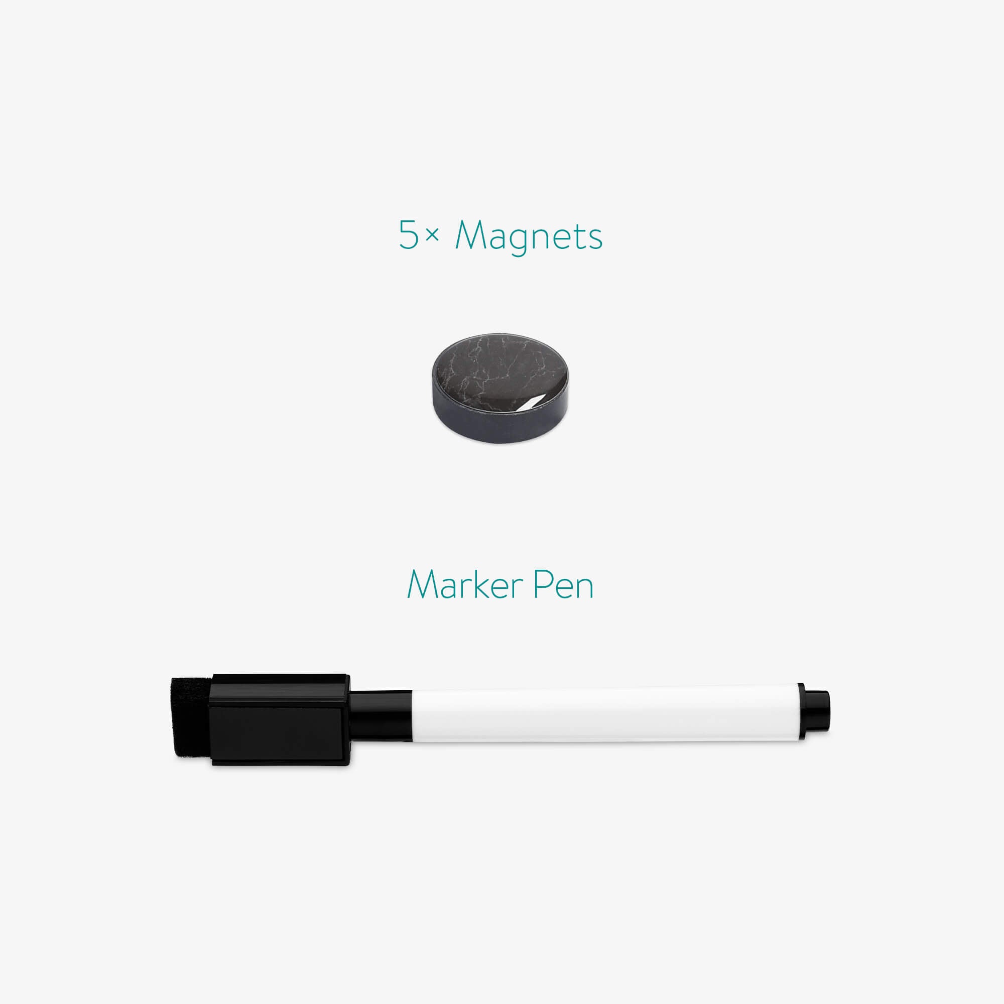 Navaris Μαγνητικός Πίνακας - Design White Marble - 40 x 40cm - 57021.02