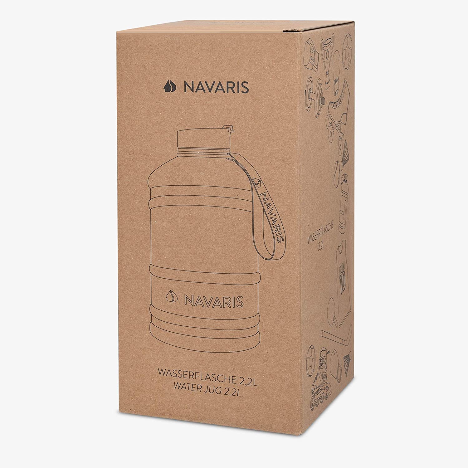 Navaris Μπουκάλι Νερού από Ανοξείδωτο Ατσάλι - BPA Free - 2.2 L - Dark Green - 51084.80
