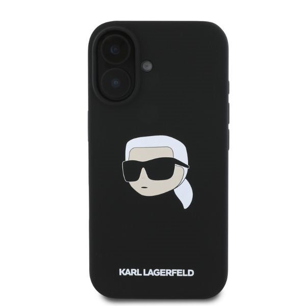 Karl Lagerfeld iPhone 16 - Silicone Karl Head Print - Θήκη Σιλικόνης με MagSafe - Black - KLHMP16SSKHPPLK - likebrands.gr
