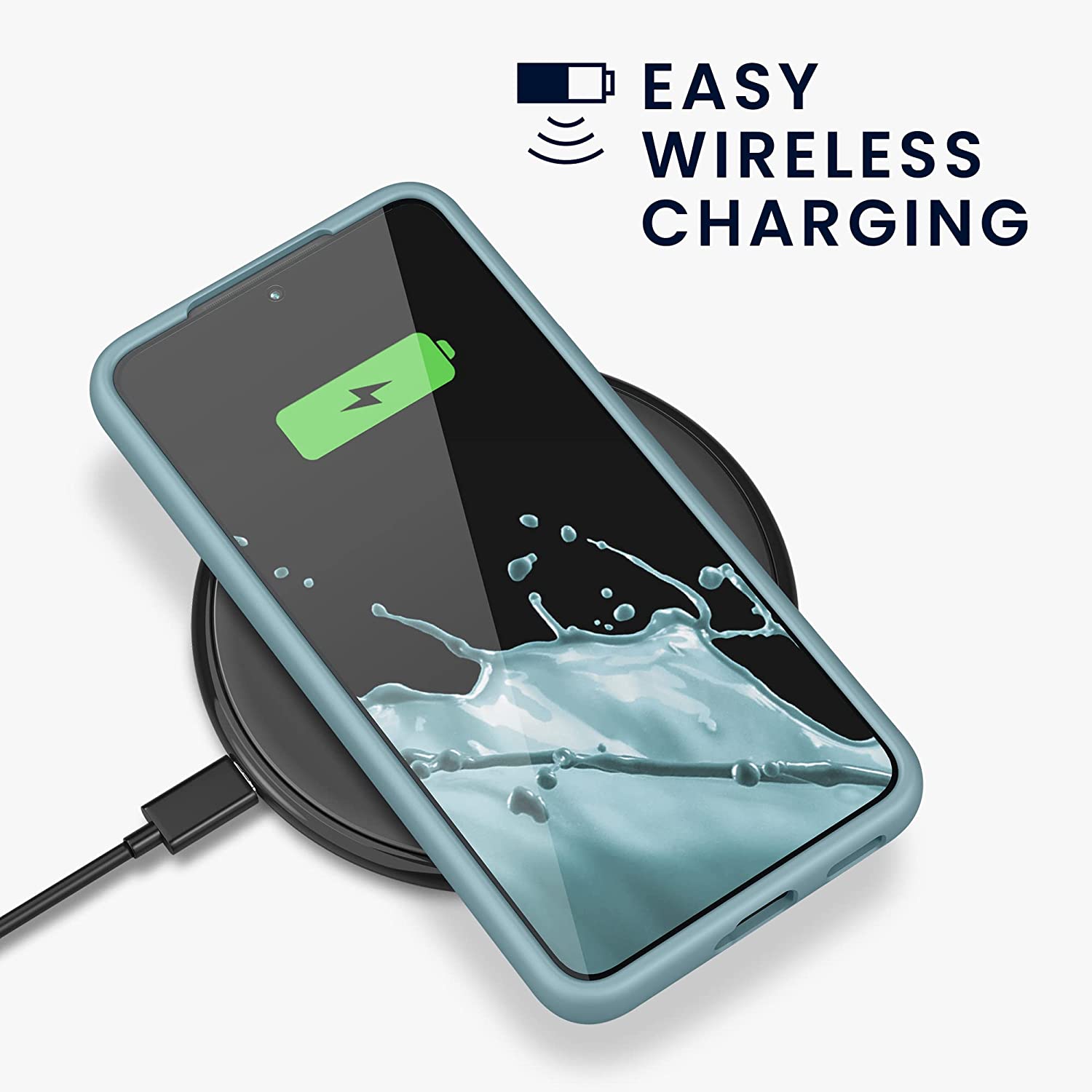 KW Samsung Galaxy S22 Θήκη Σιλικόνης Rubberized TPU - Stone Blue - 56756.206