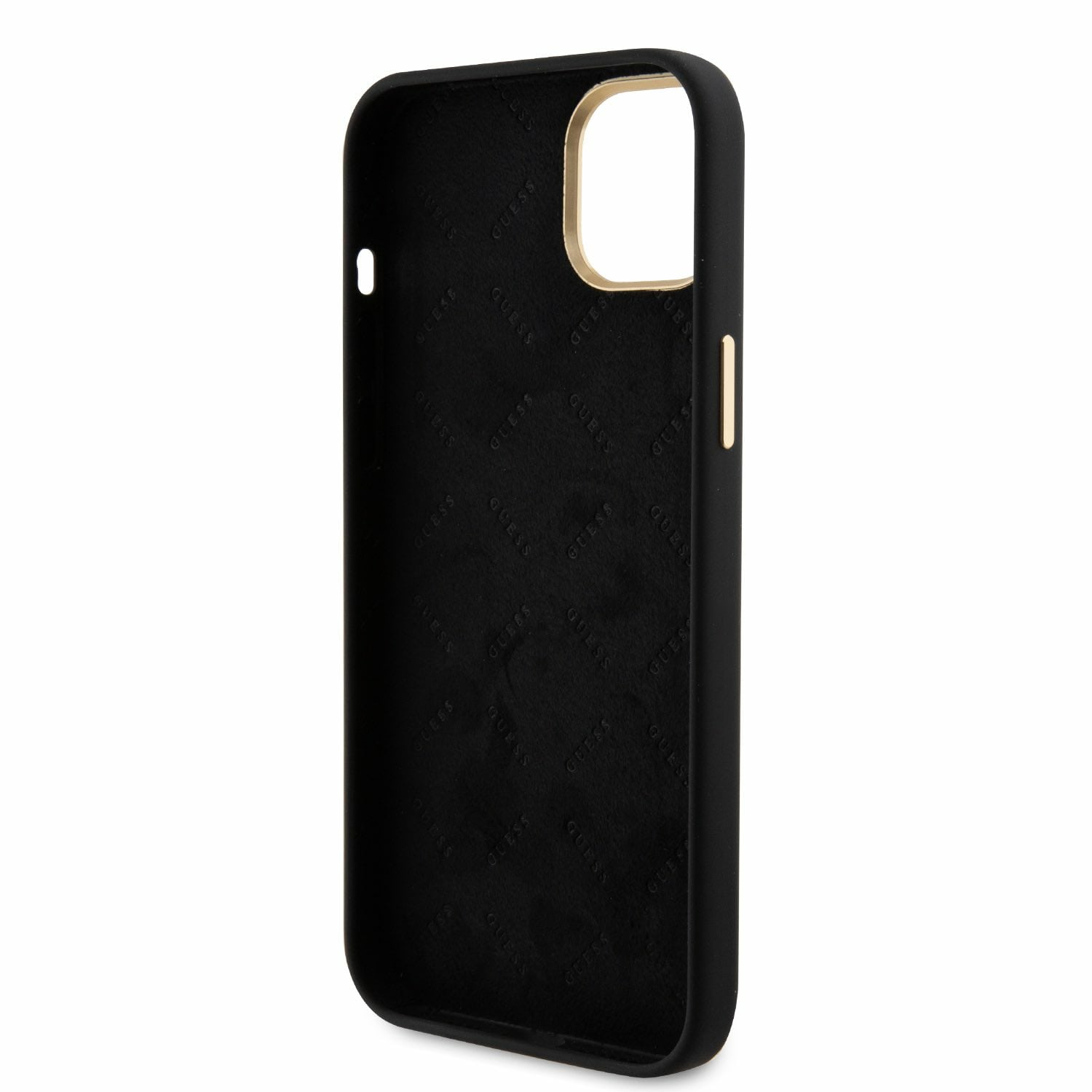 Guess iPhone 15 Plus Silicone Logo Strass 4G Σκληρή Θήκη με Πλαίσιο Σιλικόνης - Black - GUHCP15M4DGPK