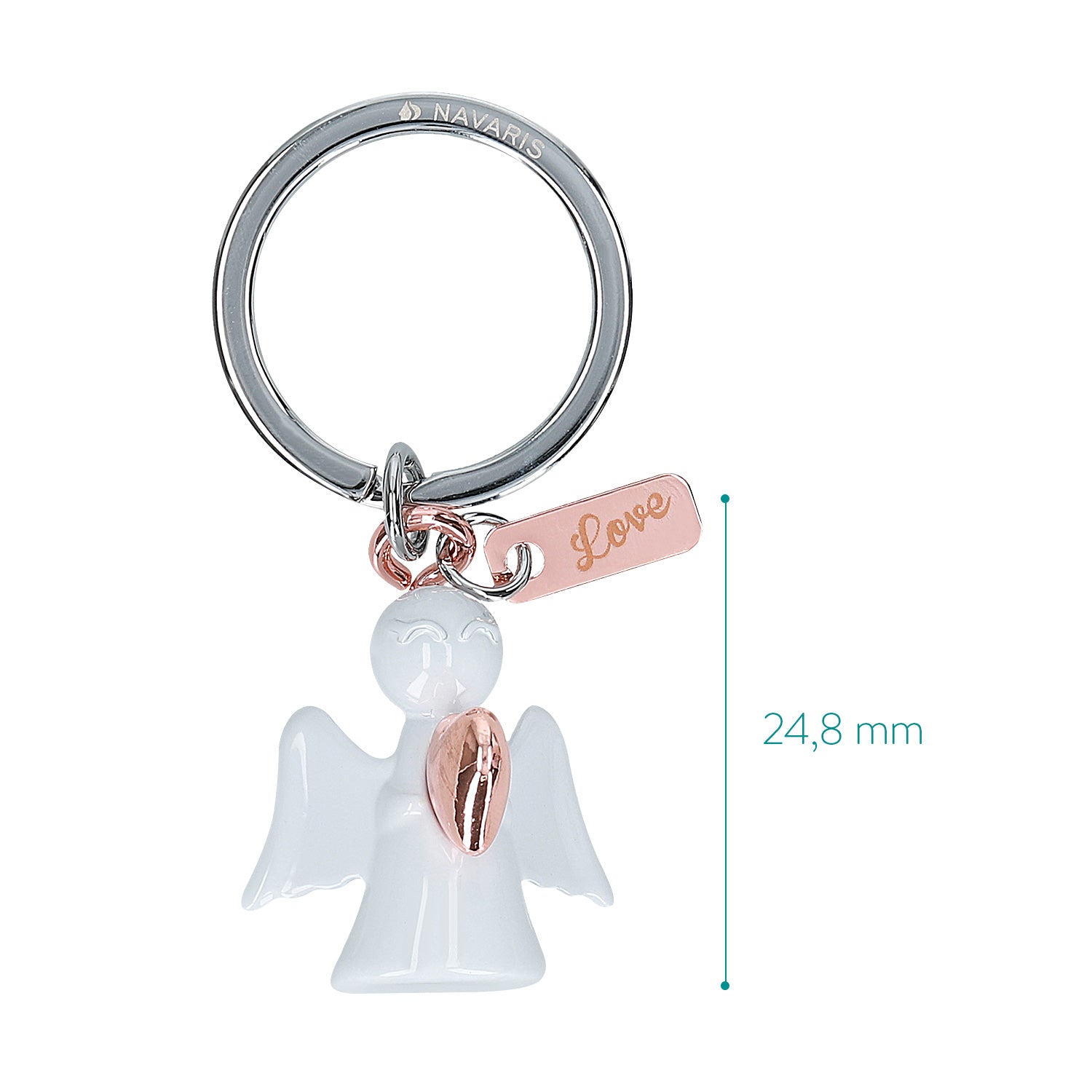 Navaris Cute Angel Keyring Μεταλλικό Μπρελόκ - White / Bronze - 49566.01