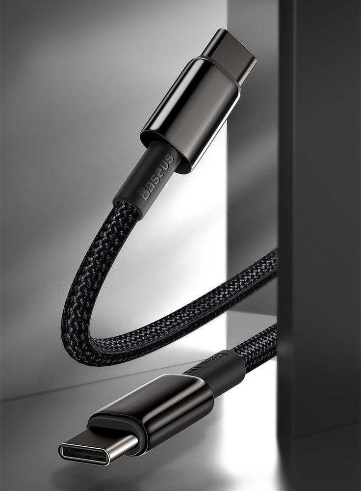 Baseus Tungsten Gold Series Cable Type-C 5A PD 100W - Καλώδιο Γρήγορης Φόρτισης Type-C to Type-C 2M - Black - CATWJ-A01
