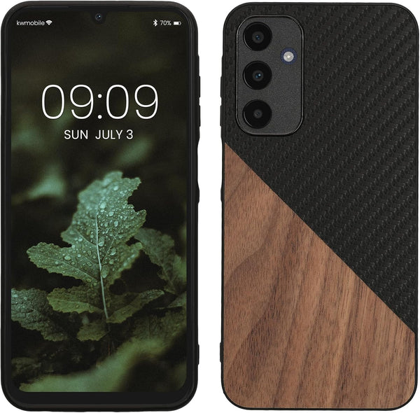 KW Samsung Galaxy A25 5G Θήκη από Φυσικό Ξύλο και Carbon - Dark Brown / Black