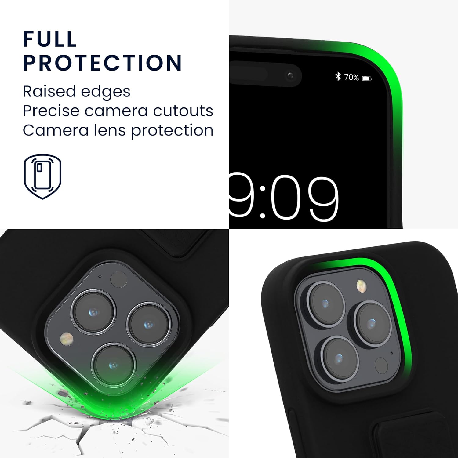 KW iPhone 16 Pro Θήκη Σιλικόνης TPU με Finger Holder - Black