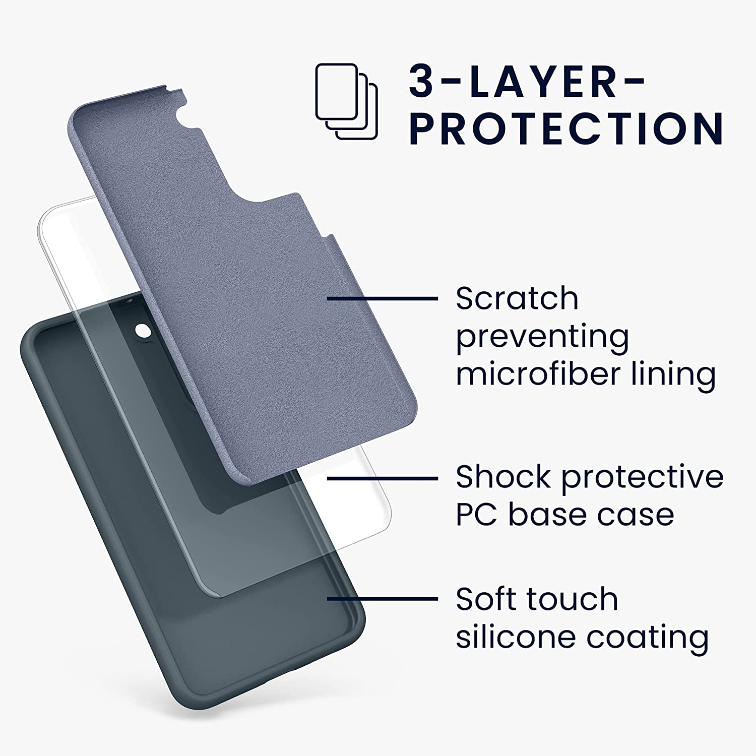 KW Samsung Galaxy S22 Plus Θήκη Σιλικόνης Rubberized TPU - Slate Grey - 56761.202