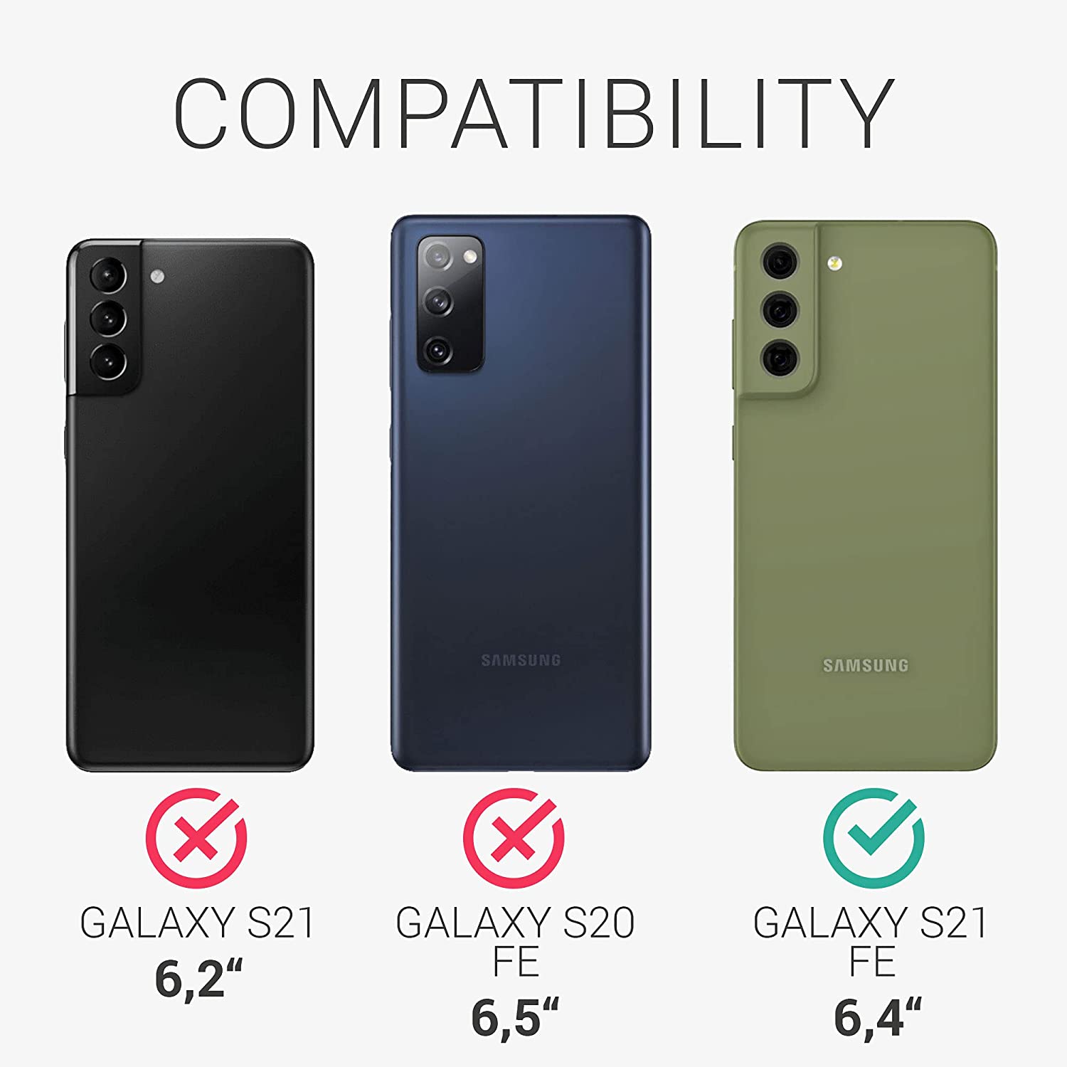 KW Samsung Galaxy S21 FE - Τρεις Μεμβράνες Προστασίας Οθόνης - Διάφανες - 55486.1