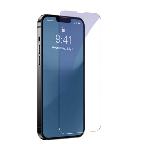 Baseus iPhone 13 Pro Max 0.3mm Anti-Blue Light Case Friendly Full Screen Αντιχαρακτικό Γυαλί Οθόνης - 2 Τεμάχια - Clear - SGBL020502