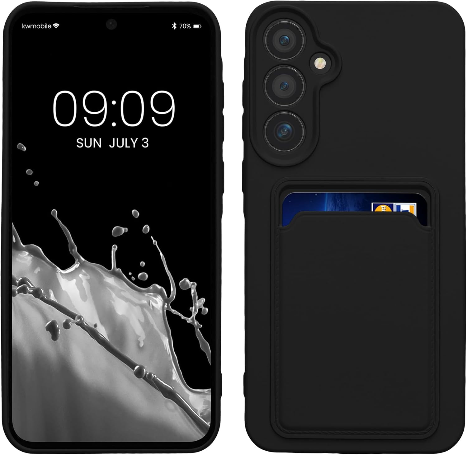 KW Samsung Galaxy A55 5G Θήκη Σιλικόνης TPU με Υποδοχή για Κάρτα - Black