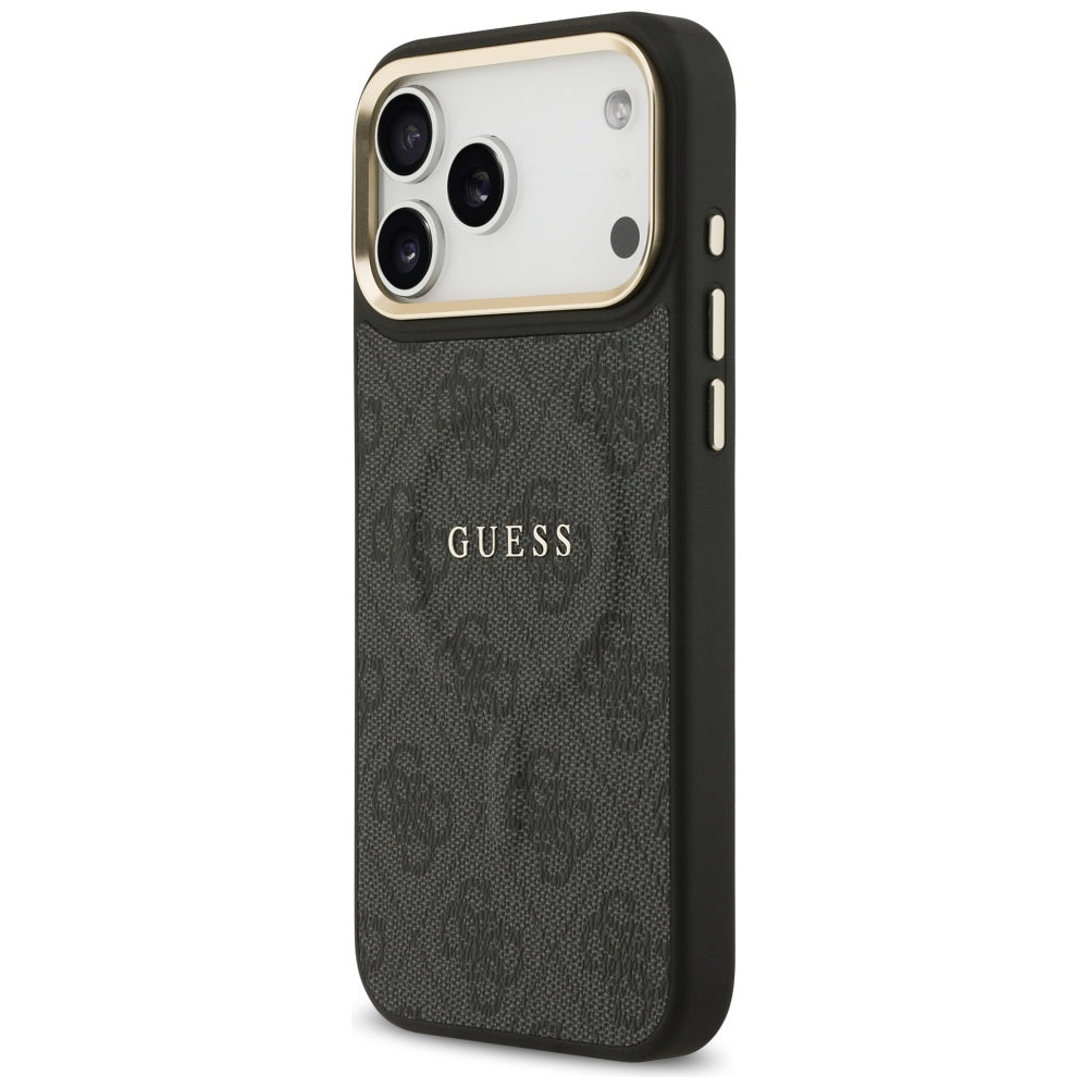 Guess iPhone 17 Pro Max - 4G PU Classic Logo MagSafe - Σκληρή Θήκη με Πλαίσιο Σιλικόνης και Επένδυση Οικολογικού Δέρματος - Black - GUHMP17XP4MSEGCK