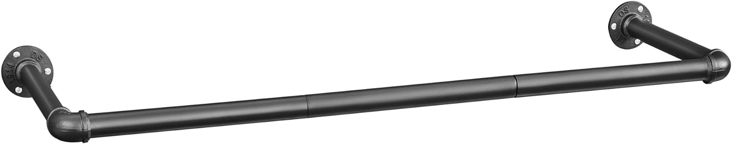 Songmics Επιτοίχια Μεταλλική Ράγα Ρούχων - 92 x 30 x 7.5 cm - Black - HSR67BK