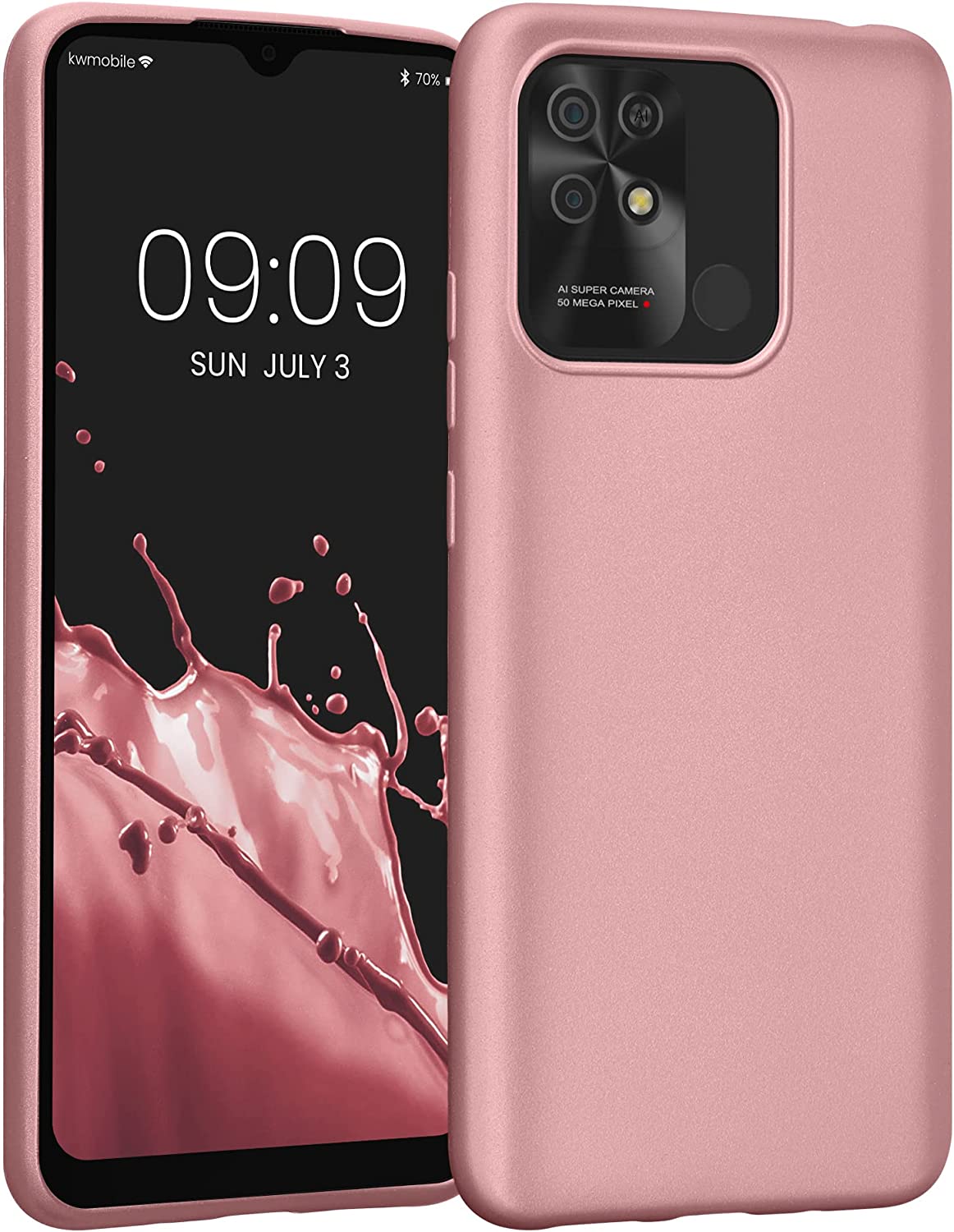 KW Xiaomi Redmi 10C Θήκη Σιλικόνης TPU - Metallic Rose Gold - 59232.31