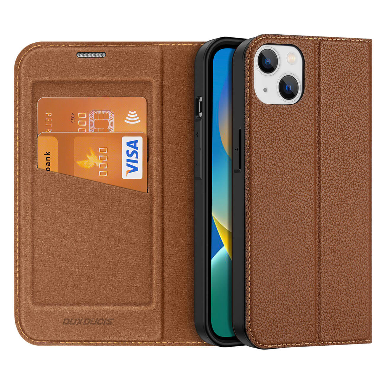 Dux Ducis iPhone 14 Plus Skin X2 Flip Stand Case Θήκη Βιβλίο - Brown