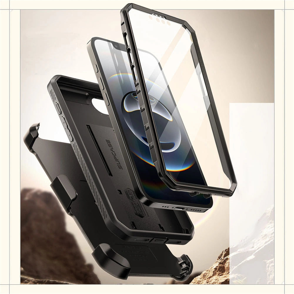 Supcase iPhone 16e Unicorn Beetle Pro Σκληρή Θήκη με Προστασία Οθόνης και Stand - Black
