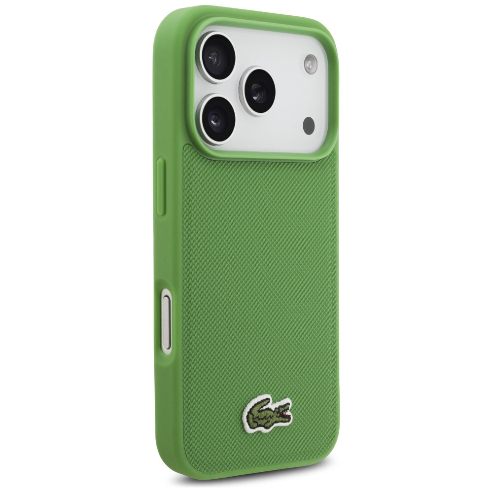 Lacoste iPhone 17 Pro - Iconic Petit Pique Woven Logo MagSafe - Σκληρή Θήκη με Πλαίσιο Σιλικόνης - Green