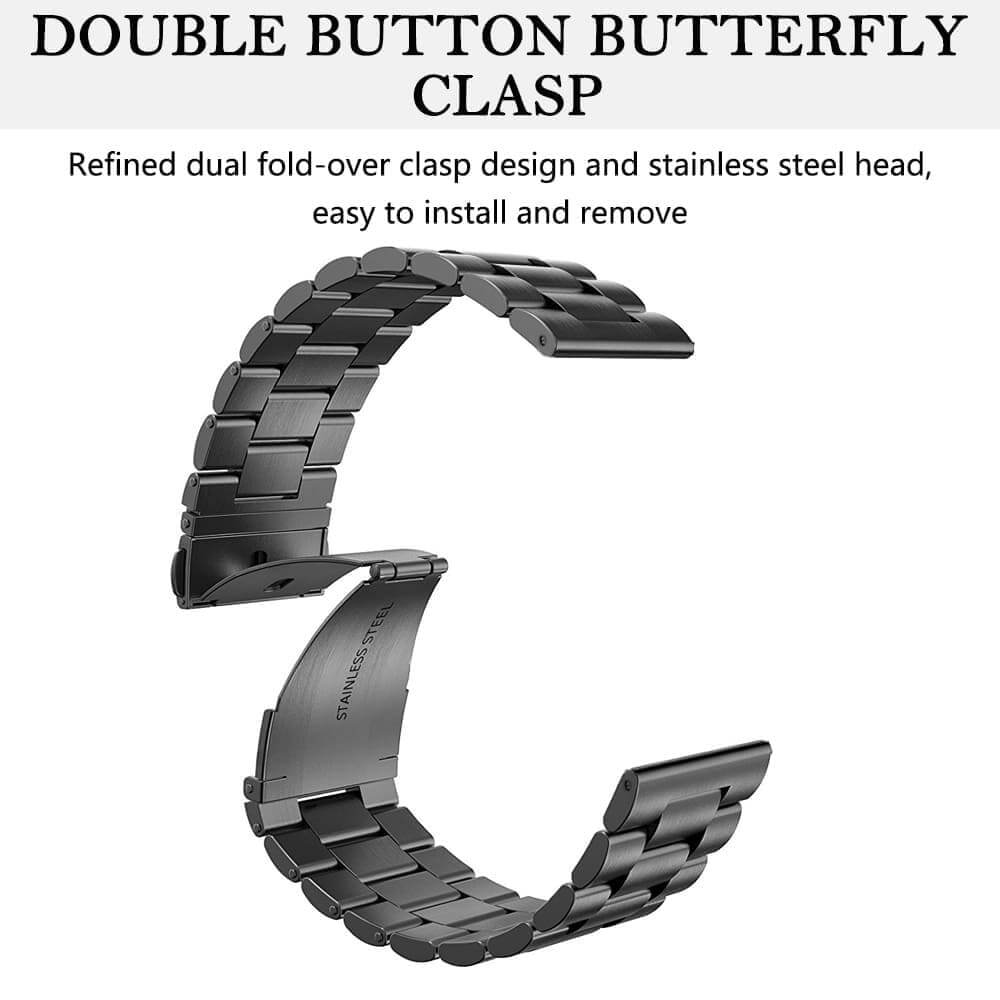 Techsuit Λουράκι Apple Watch 4/5/6/7/8/9/10/11 - SE (1/2/3) - ULTRA (1/2/3) - 44/45/46/49mm Watchband W036 Μπρασελέ από Ανοξείδωτο Ατσάλι - Black