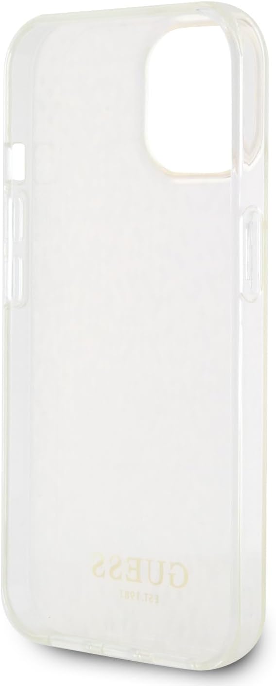 Guess iPhone 15 IML Faceted Mirror Disco Iridescent Σκληρή Θήκη με Πλαίσιο Σιλικόνης - Pink - GUHCP15SHDECMP