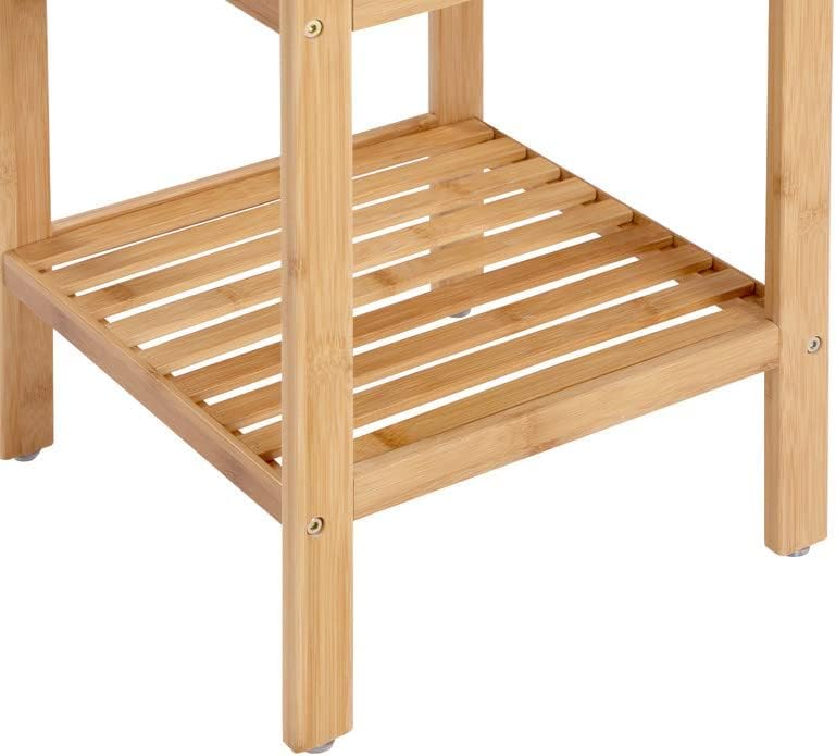 Songmics Ραφιέρα Μπάνιου / Κουζίνας από Μπαμπού με 4 Ράφια - 33 x 33 x 98 cm - Natural - BCB54Y