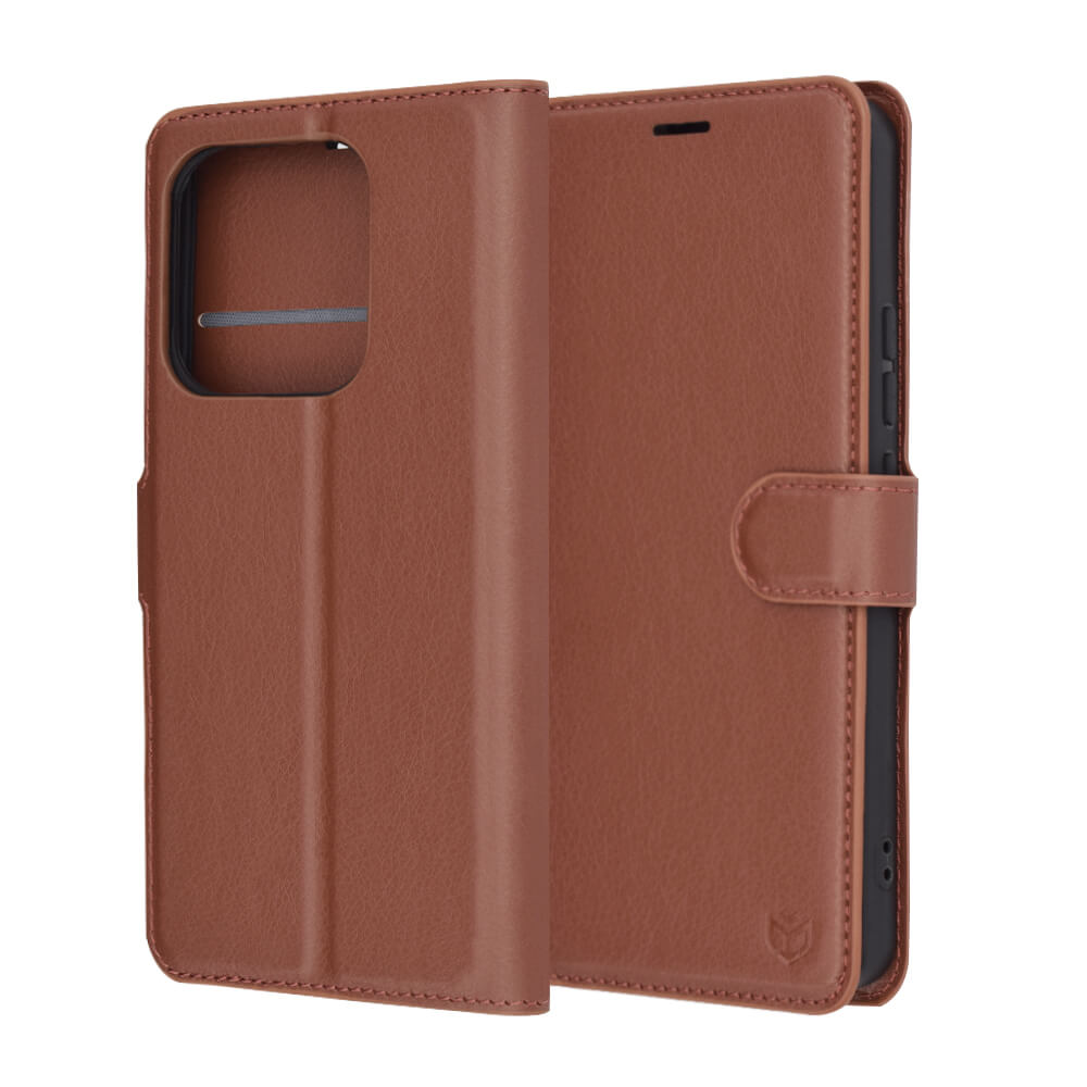 Techsuit Xiaomi Redmi Note 14 4G - Leather Folio - Θήκη Πορτοφόλι από Δερματίνη με Stand - Brown