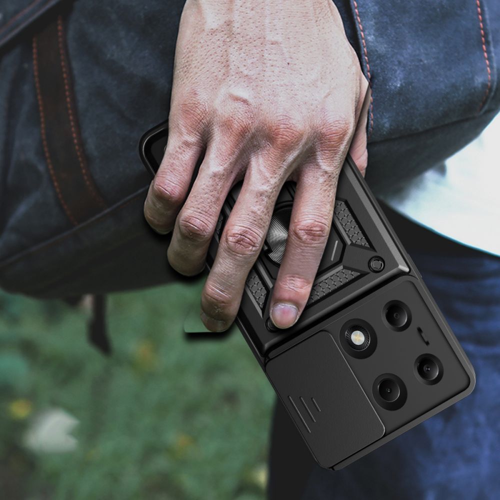 Tech-Protect Xiaomi Redmi Note 13 Pro 5G / Poco X6 5G Camshield Pro Σκληρή Θήκη με Πλαίσιο Σιλικόνης και Δαχτυλίδι Συγκράτησης - Black