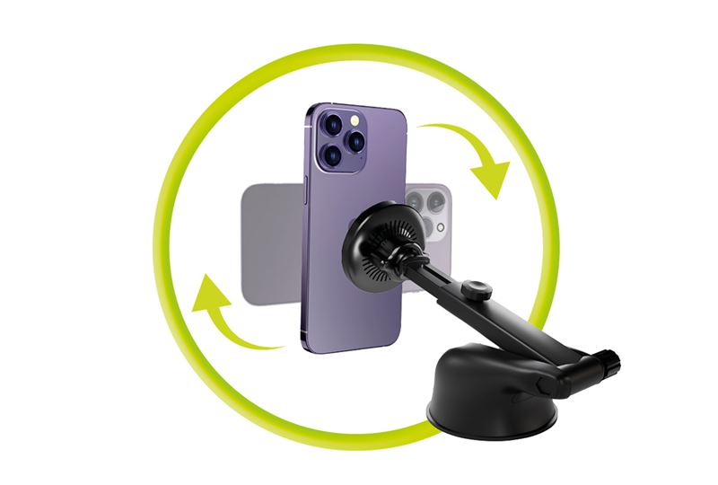 Mobile Origin MO4 Μαγνητική Βάση Αυτοκινήτου για το Ταμπλό με Ασύρματη Φόρτιση MagSafe 15W - Black