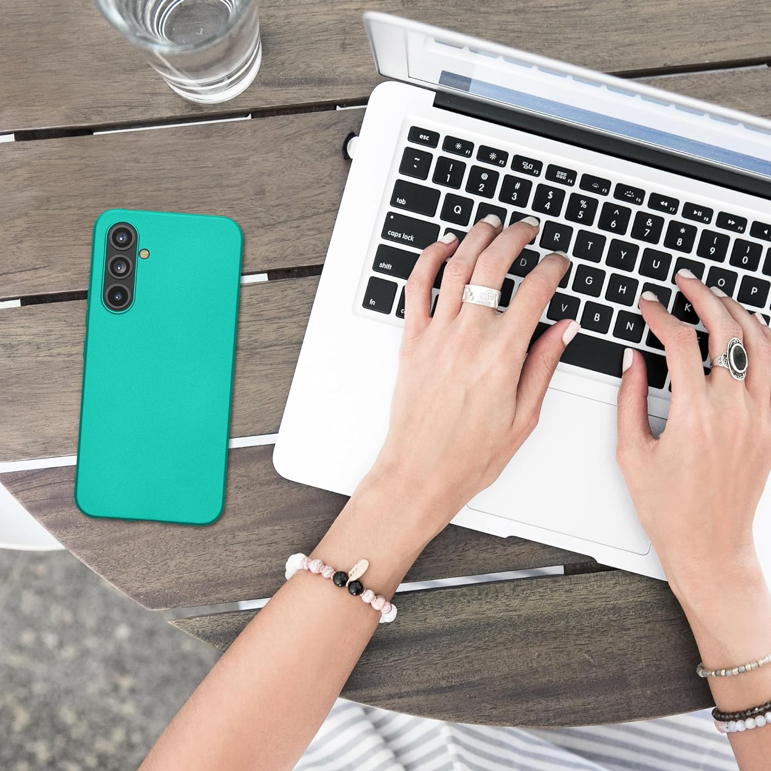 KW Samsung Galaxy A54 5G Θήκη Σιλικόνης TPU - Metallic Turquoise