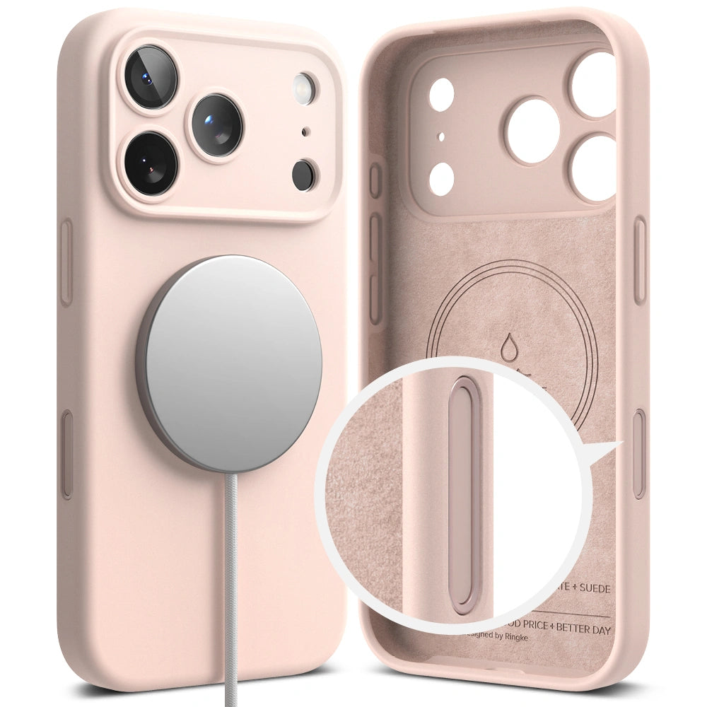 Ringke iPhone 17 Pro - Silicone Magnetic MagSafe - Θήκη Σιλικόνης με MagSafe - Pink Sand
