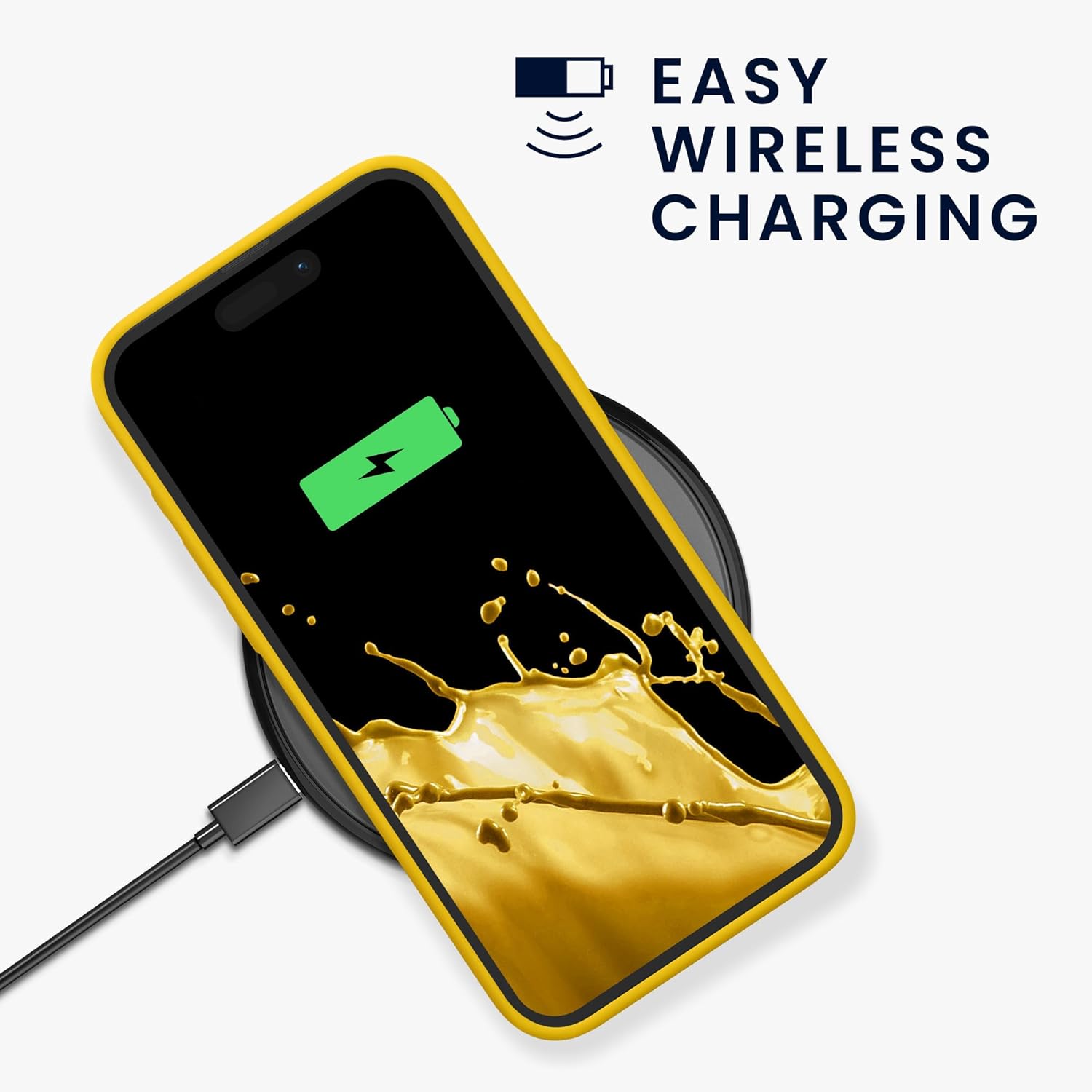 KW iPhone 15 Pro Max Θήκη Σιλικόνης Rubberized TPU - Bright Yellow