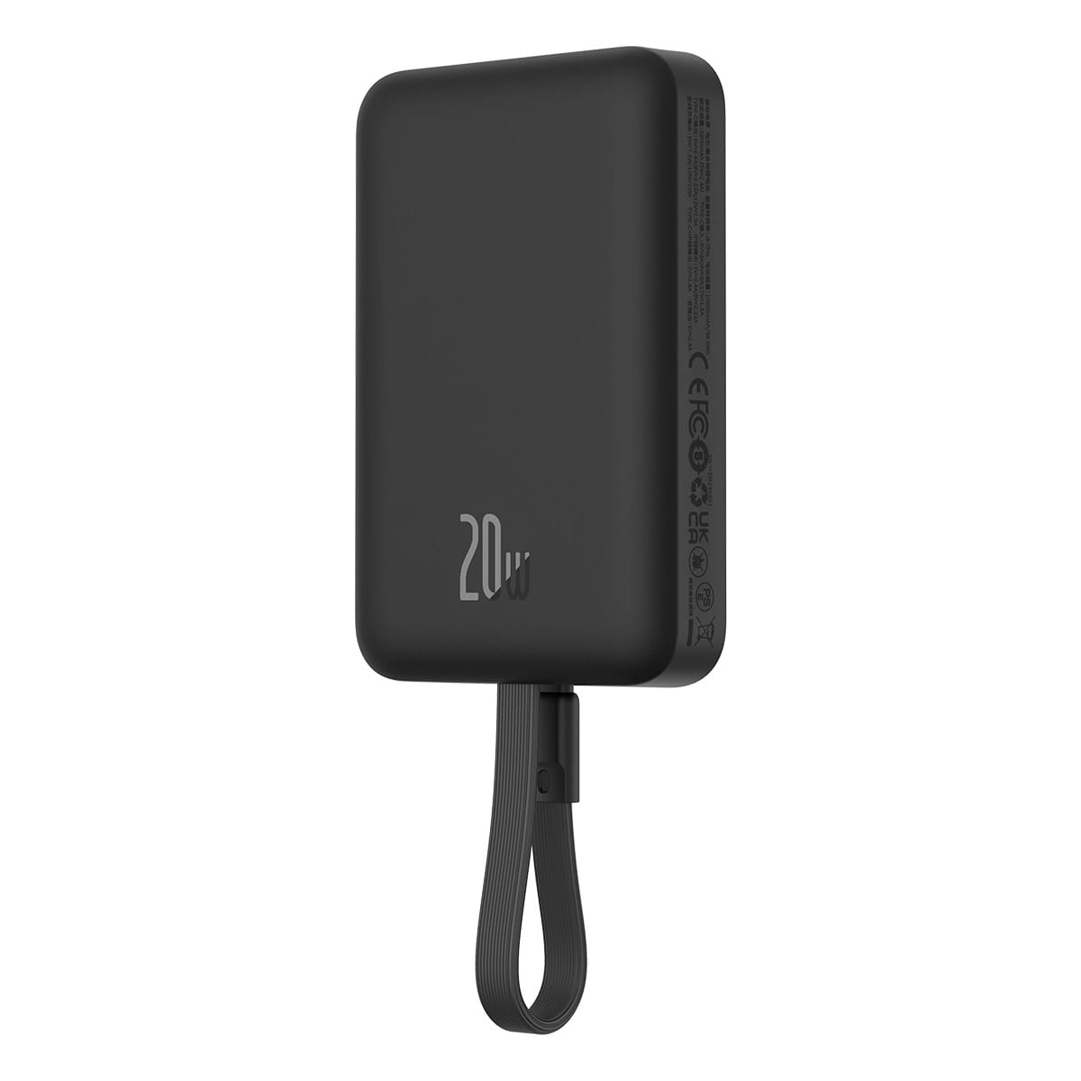 Baseus Magnetic Mini Ασύρματο MagSafe PowerBank 10000mAh 20W με Καλώδιο Type-C και Ενσωματωμένο Καλώδιο Lightning - Black