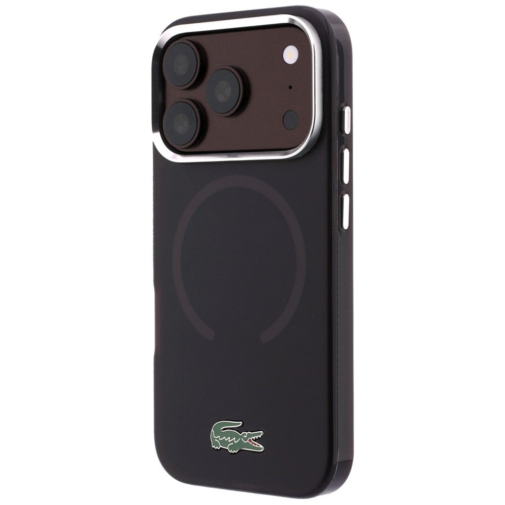 Lacoste iPhone 18 Pro / iPhone 17 Pro - Σκληρή Θήκη με Πλαίσιο Σιλικόνης MagSafe - IML Frosted Laquer Logo - Burgundy