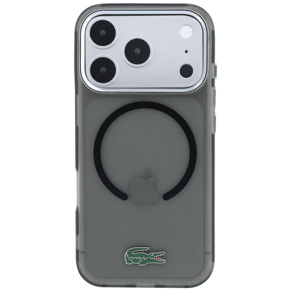 Lacoste iPhone 18 Pro / iPhone 17 Pro - Σκληρή Θήκη με Πλαίσιο Σιλικόνης MagSafe - IML Frosted Laquer Logo - Black