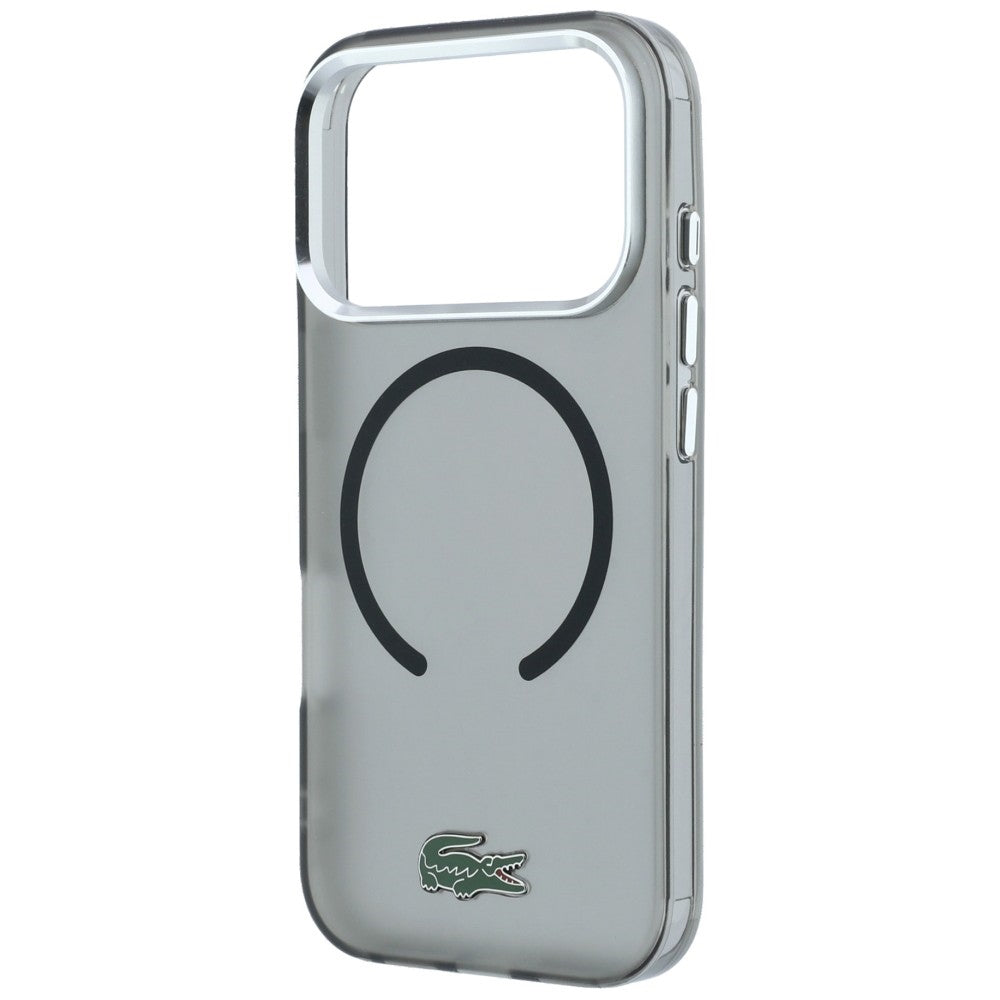 Lacoste iPhone 18 Pro / iPhone 17 Pro - Σκληρή Θήκη με Πλαίσιο Σιλικόνης MagSafe - IML Frosted Laquer Logo - Black
