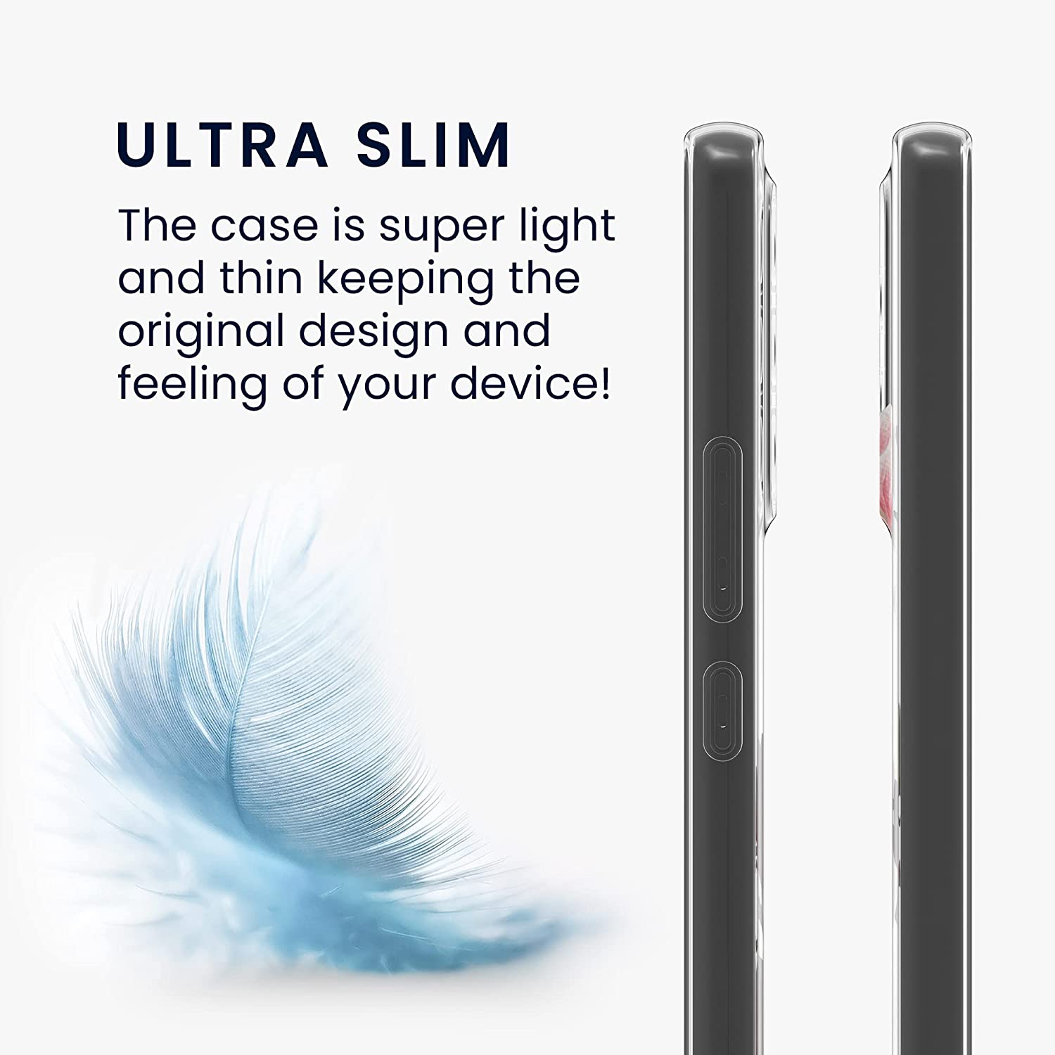 KW Samsung Galaxy A53 5G Θήκη Σιλικόνης TPU Design Magnolias - Pink / White - Διάφανη - 58384.01