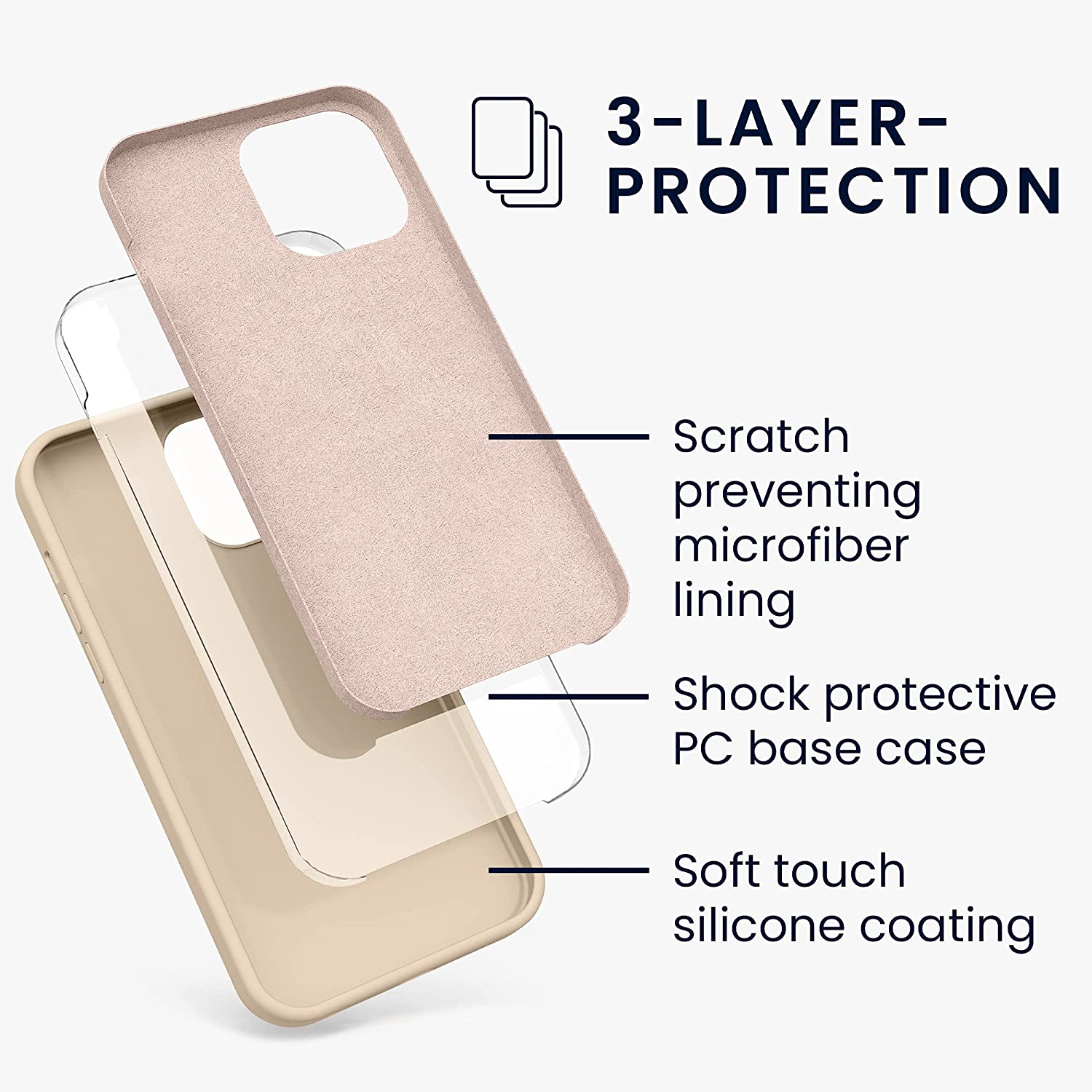 KW iPhone 13 Pro Max Θήκη Σιλικόνης Rubberized TPU - Mother of Pearl - 55881.154