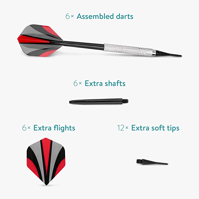 Navaris Σετ με 6 Μαλακά Βέλη με Πλαστική Μύτη - Black - 55868.01