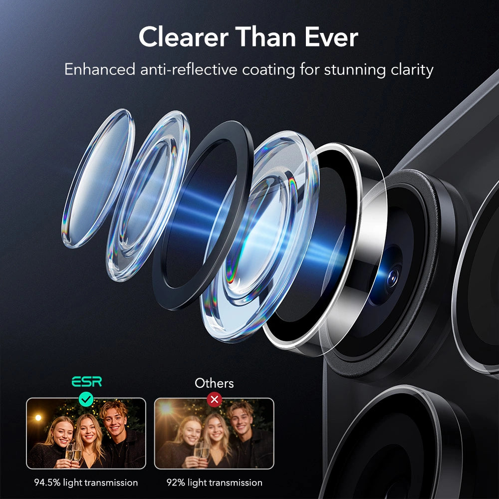 ESR iPhone 14 Pro / Pro Max / 15 Pro / Pro Max /16 Pro / Pro Max / 17 Pro / Pro Max Armorite - Αντιχαρακτικό Γυαλί για την Κάμερα - Clear