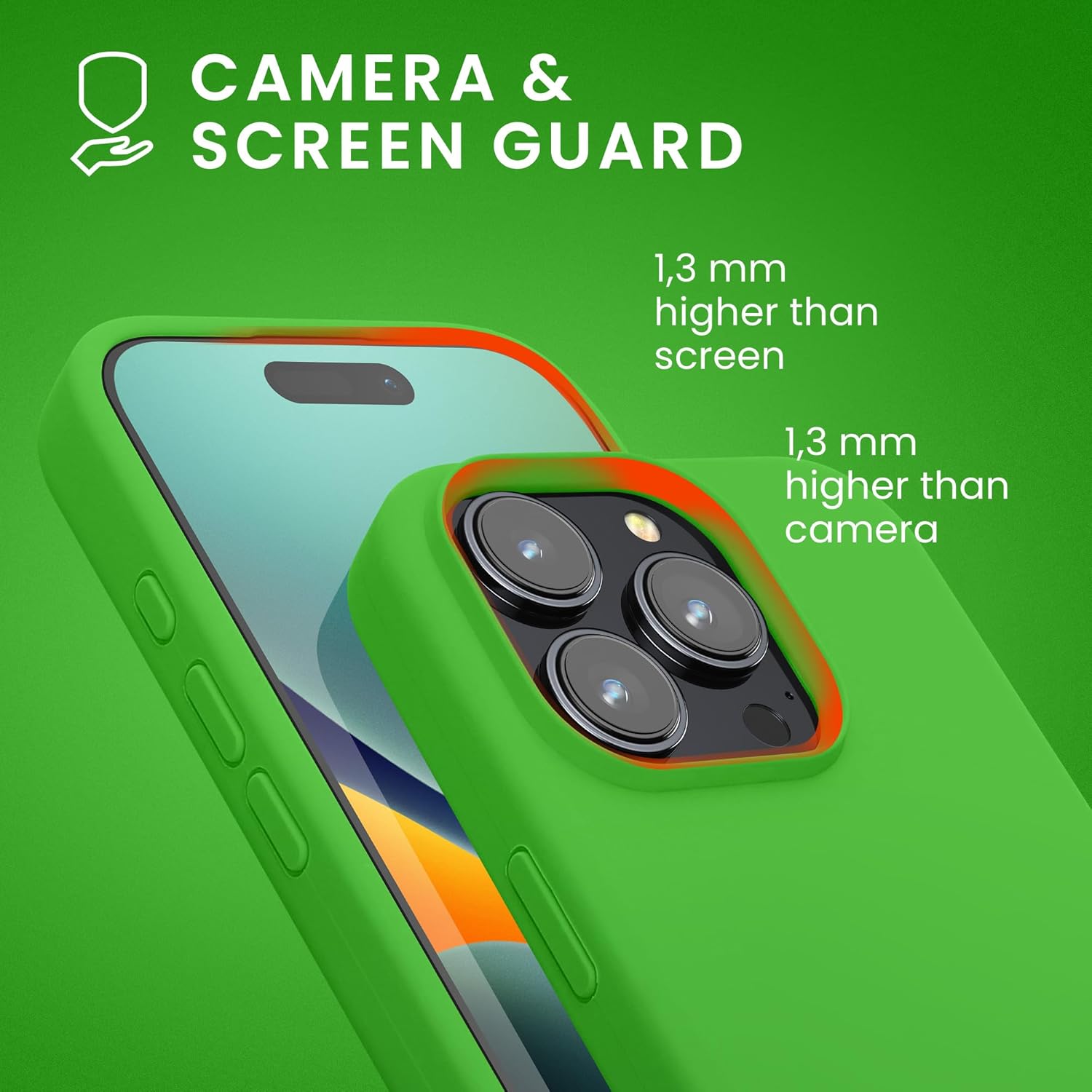 KW iPhone 16 Pro Max Θήκη Σιλικόνης Rubberized TPU - Lime Green