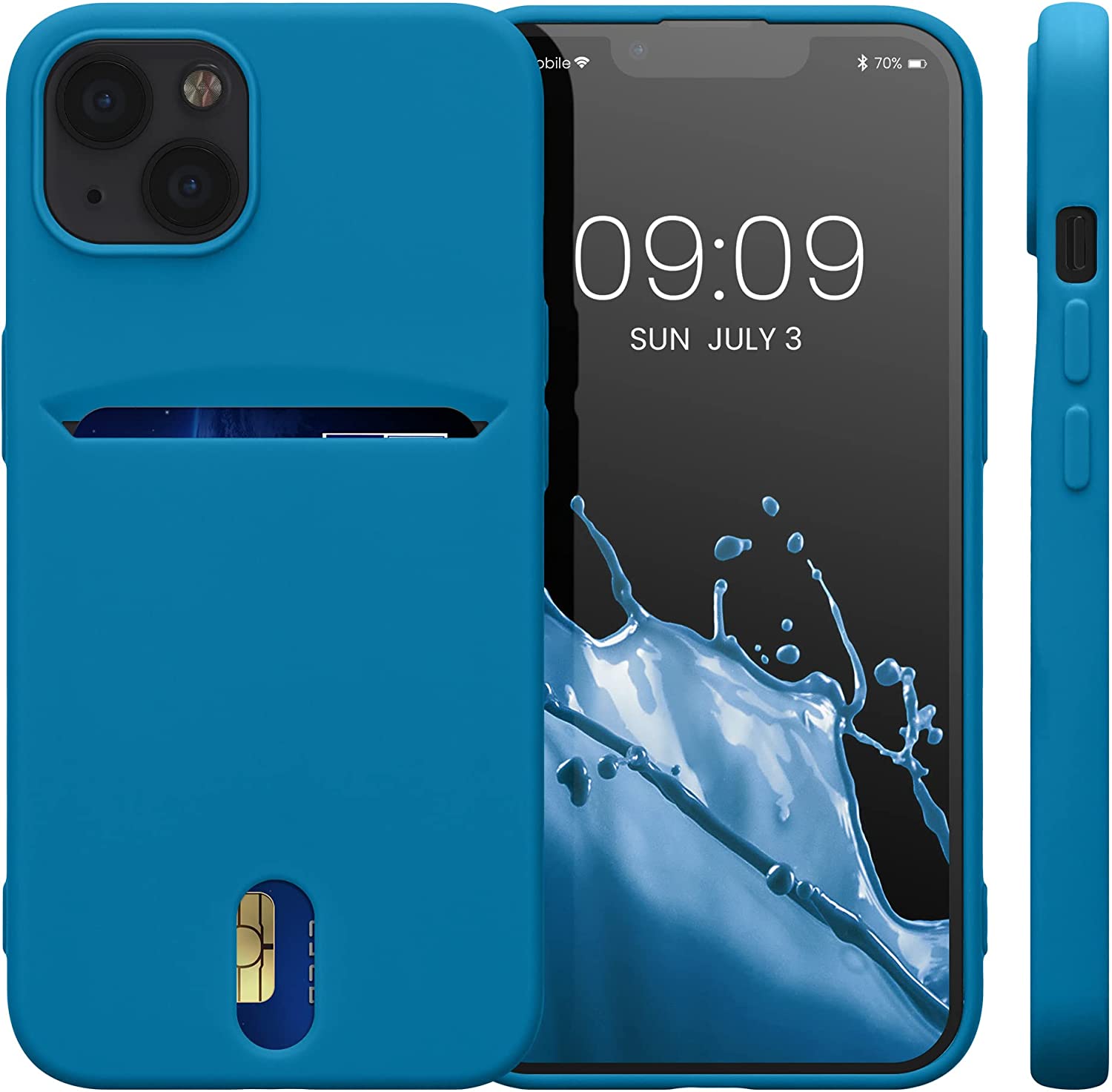 KW iPhone 13 Θήκη Σιλικόνης TPU - Caribbean Blue - 57748.224