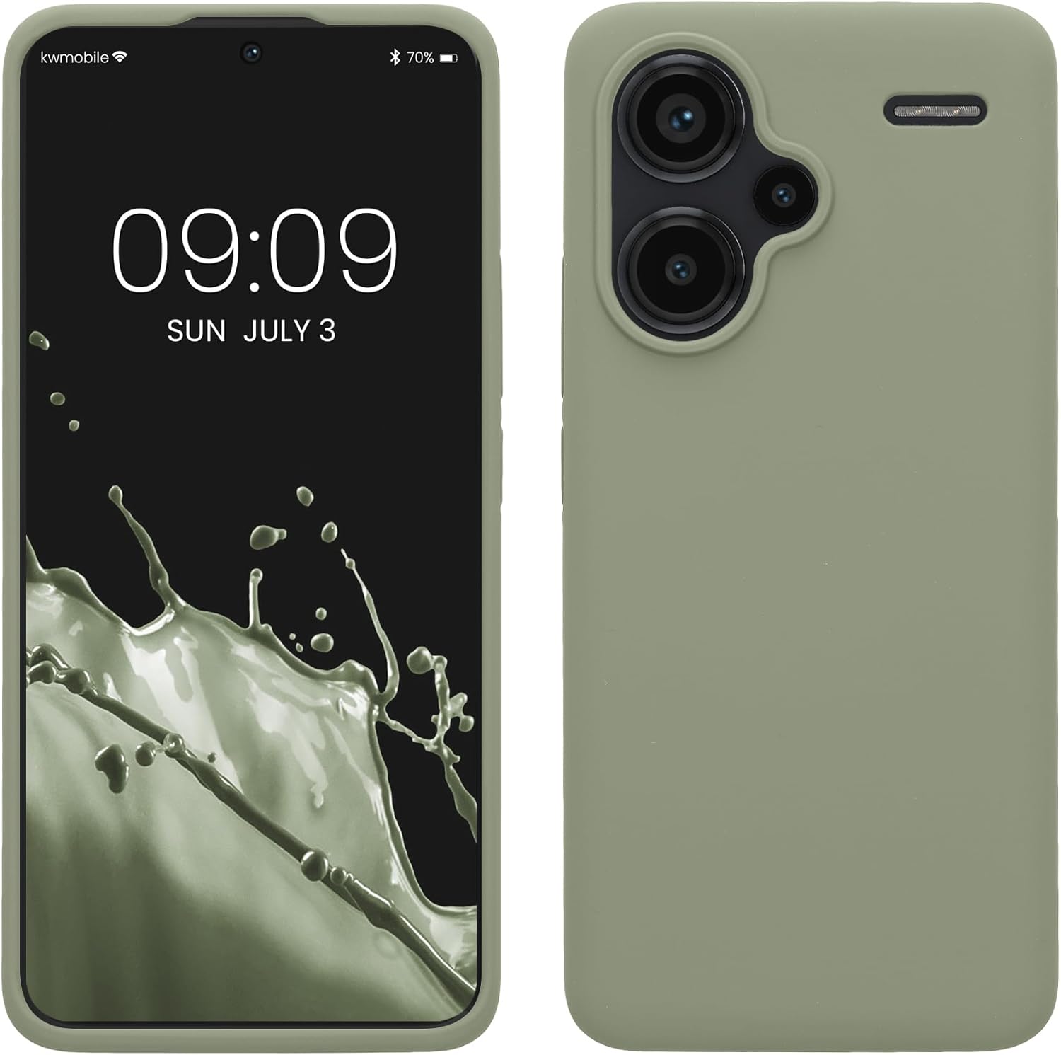 KW Xiaomi Redmi Note 13 Pro+ 5G Θήκη Σιλικόνης Rubberized TPU - Grey Green